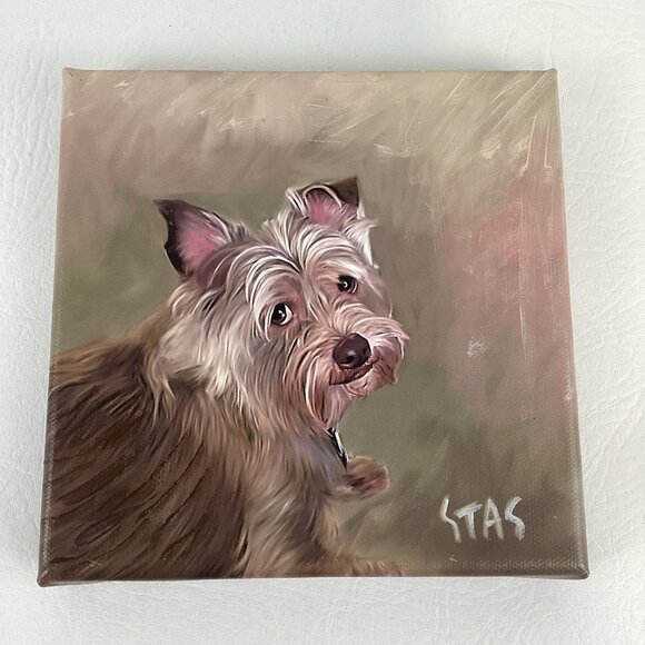 Other - Yorkshire Terrier Pet Portrait Hand Painted Canvas Wall Hanging Daniel Stas 2017